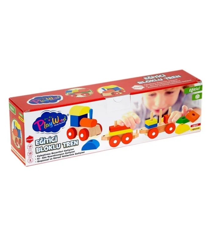 351-ONY KUTUDA  AHŞAP EĞİTİCİ BLOKLU TREN