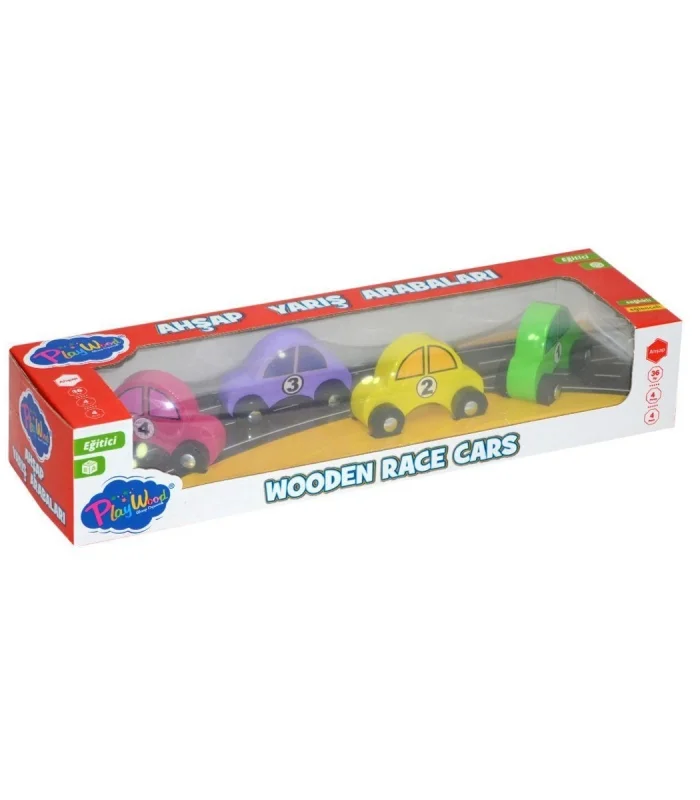 380-ONY Onyıl, Playwood Ahşap Yarış Arabası 4lü