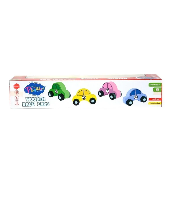 380-ONY Onyıl, Playwood Ahşap Yarış Arabası 4lü