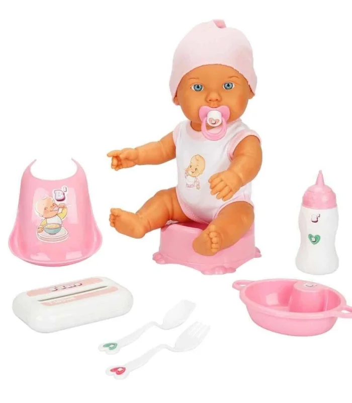 3823 Bebelou Bakım Zamanı Sesli Gülen Ağlayan Bebek 32 cm -Sunman