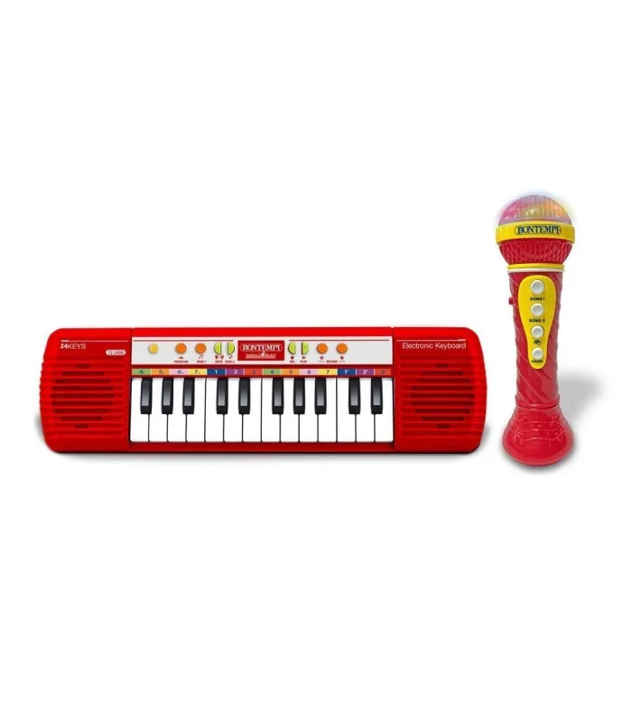 4002120  Elektronik Mikrofonlu Org 24 Tuş Kırmızı -Sunman