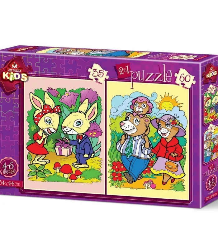 4489 Penguenler 12+24 Parça Çocuk Puzzle -Art Puzzle