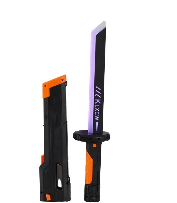 456-38M 44 CM KIVILCIM ÇIKARAN FARKLI RENKLERDE LED IŞIN KILICI 2 KILIÇ BİRLEŞTR