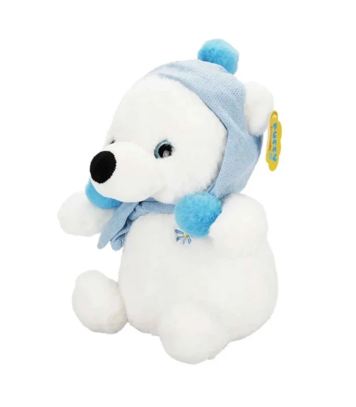 4773 Şapkalı Atkılı Kutup Ayı 30 cm -Sunman
