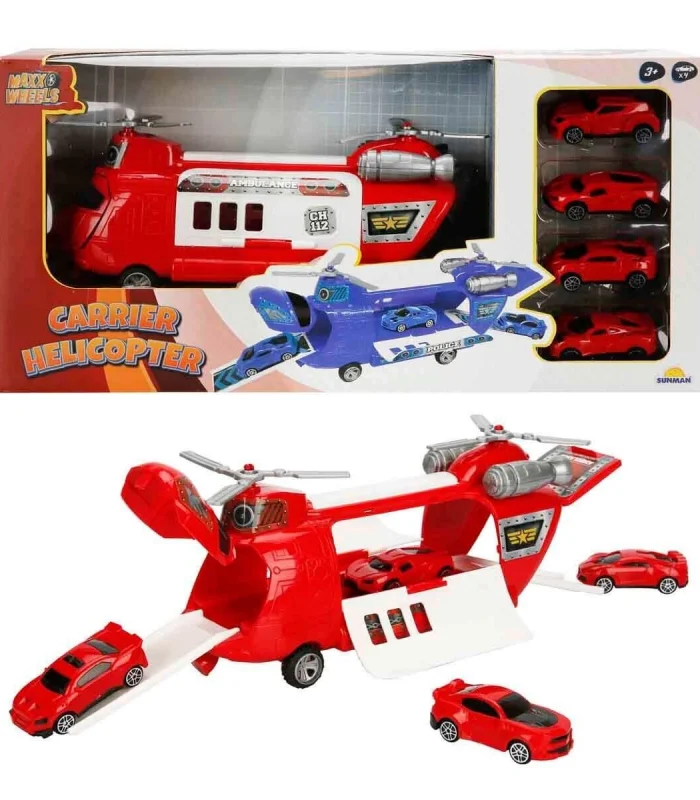 4782 SUN-RYL-MXX-GARAJ SET POLİS AMBULANS ASKER TAŞIYICI HELİKOPTER ARB 3R