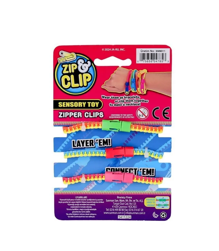 4785 Zıp Clip Zipper Clips 3lü -Sunman