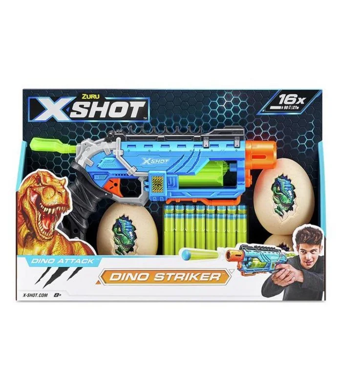 4860 X Shot Sünger Atan Dino Attack Striker Silah -Sunman