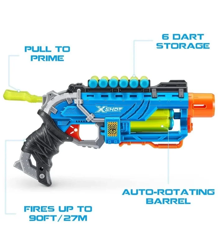 4860 X Shot Sünger Atan Dino Attack Striker Silah -Sunman