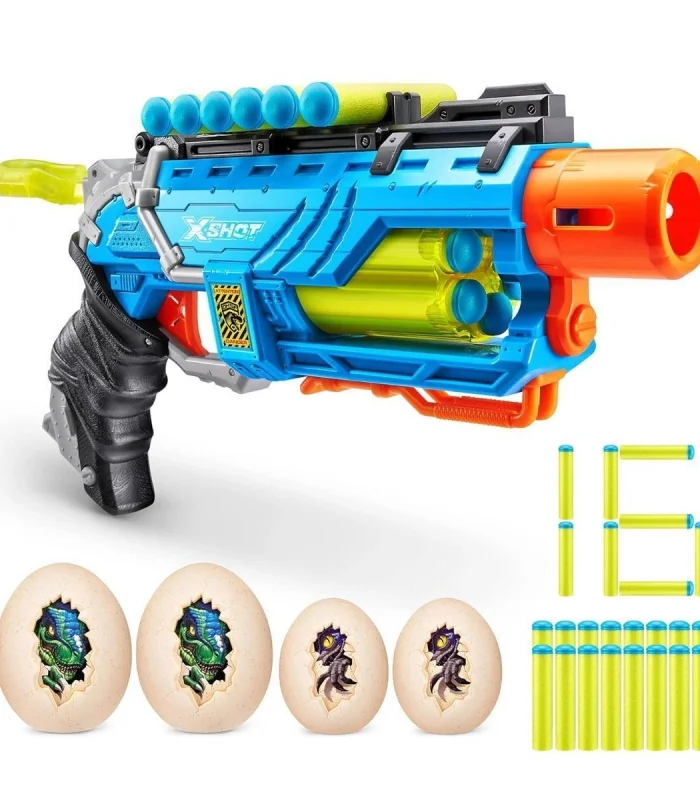 4860 X Shot Sünger Atan Dino Attack Striker Silah -Sunman