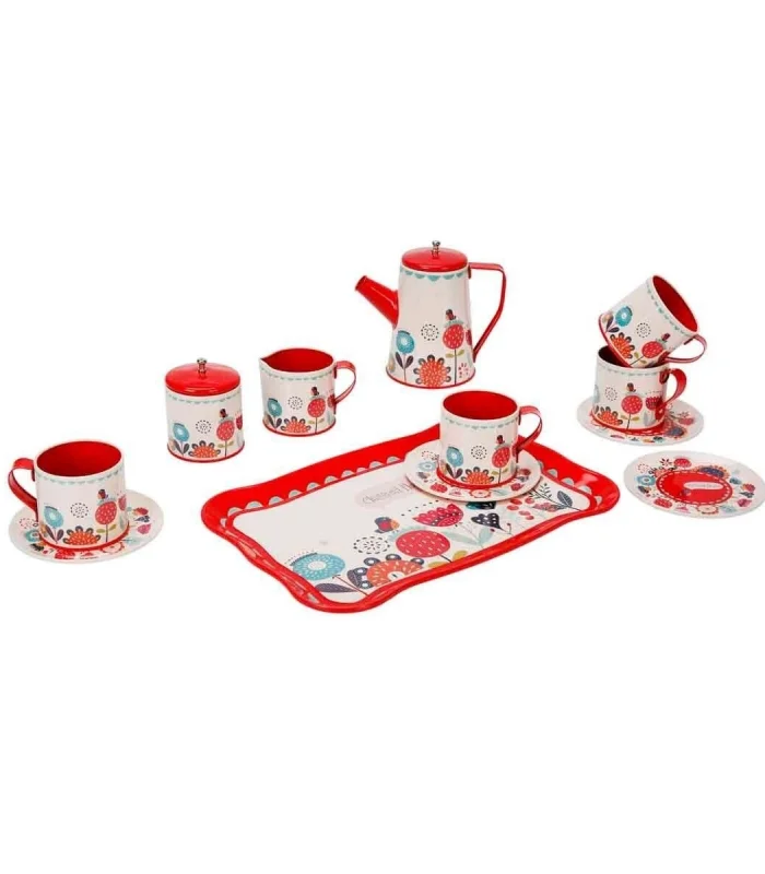 4939 SUN-YFN-LCH-METAL ÇAY SETİ ÇİÇEK DSN 2A 12PRÇ