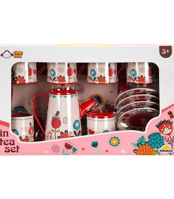 4939 SUN-YFN-LCH-METAL ÇAY SETİ ÇİÇEK DSN 2A 12PRÇ