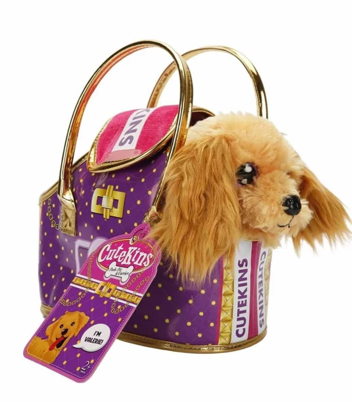 50585 Cutekins Taşıma Çantalı Peluş Köpek -Sunman
