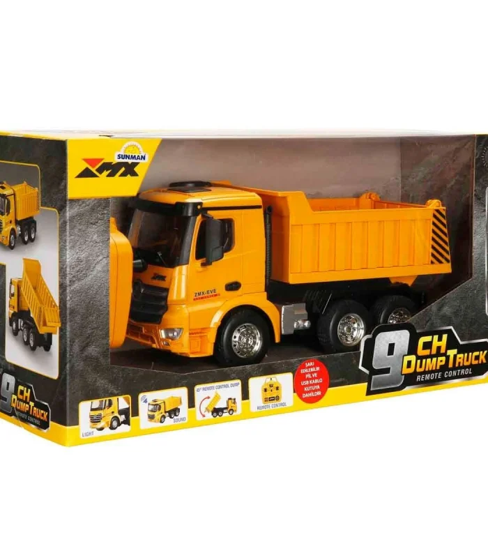 5083 SUN-RST-RC İŞ MAKİNESİ 1 18 DAMPERLİ KAMYON FF IŞIKLI 9CH 3 7V USB 2 4GHZ