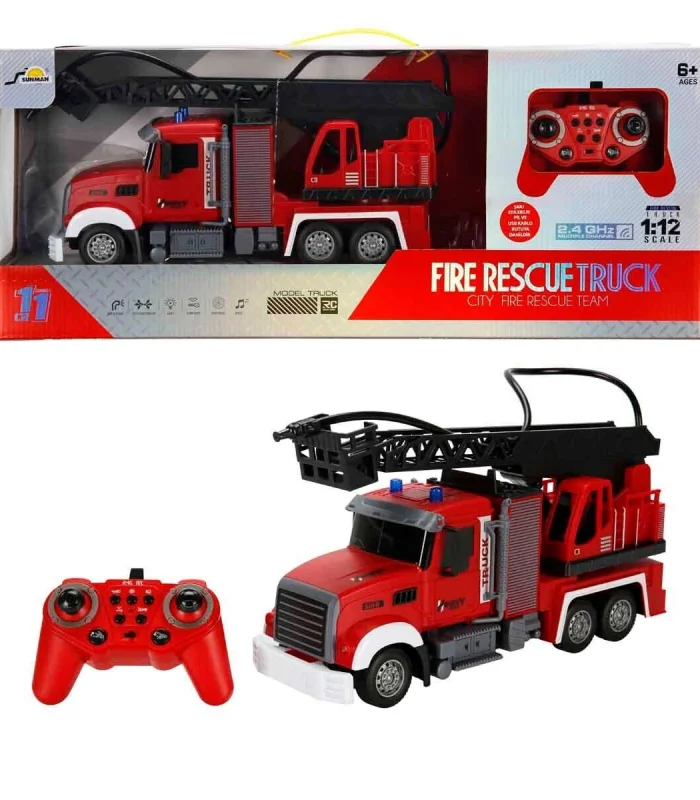 5092 SUN-RST-RC KAMYON 1 12 İTFAİYE FF SES IŞIK 3 7V USB 2 4 GHZ