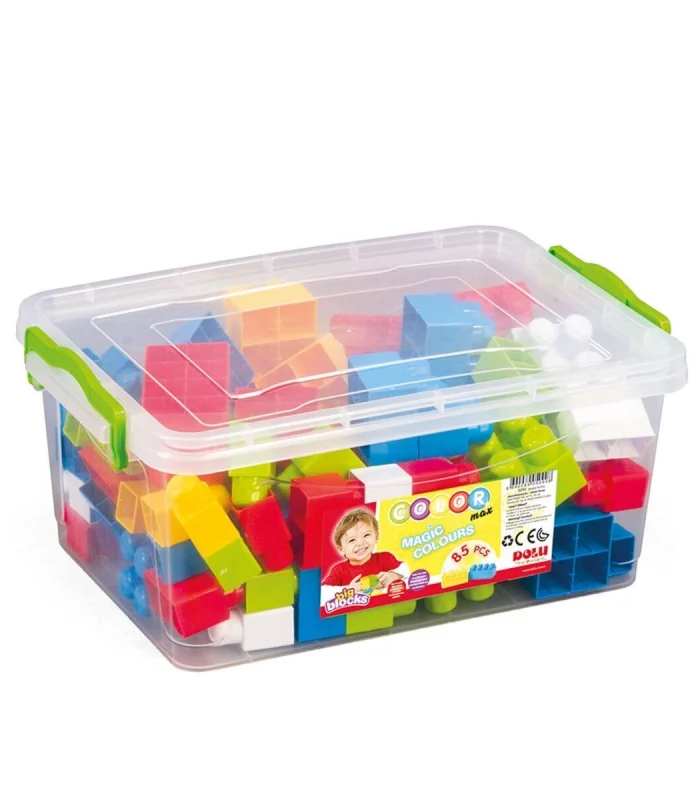 5213 OYUNCAK SANDIKTA BÜYÜK RENKLİ BLOKLAR 85 PARÇA