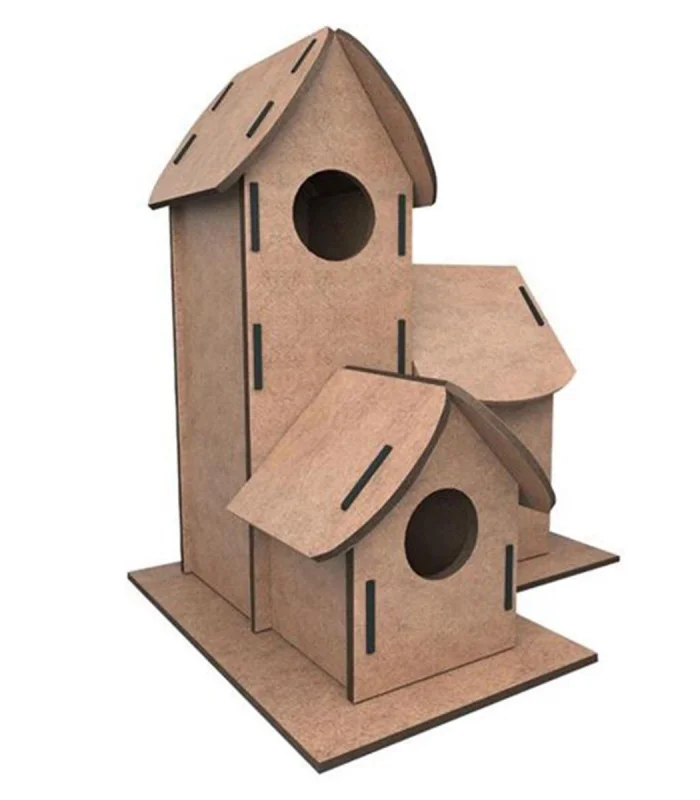 5269 Kumtoys Boyanabilir 3lü Kuş Evi - Bird House