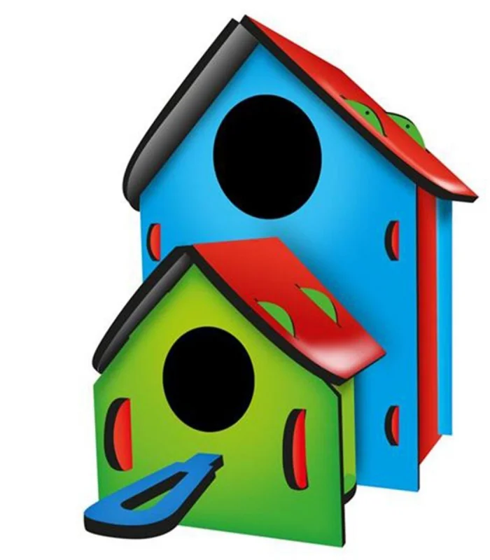 5269 Kumtoys Boyanabilir 3lü Kuş Evi - Bird House