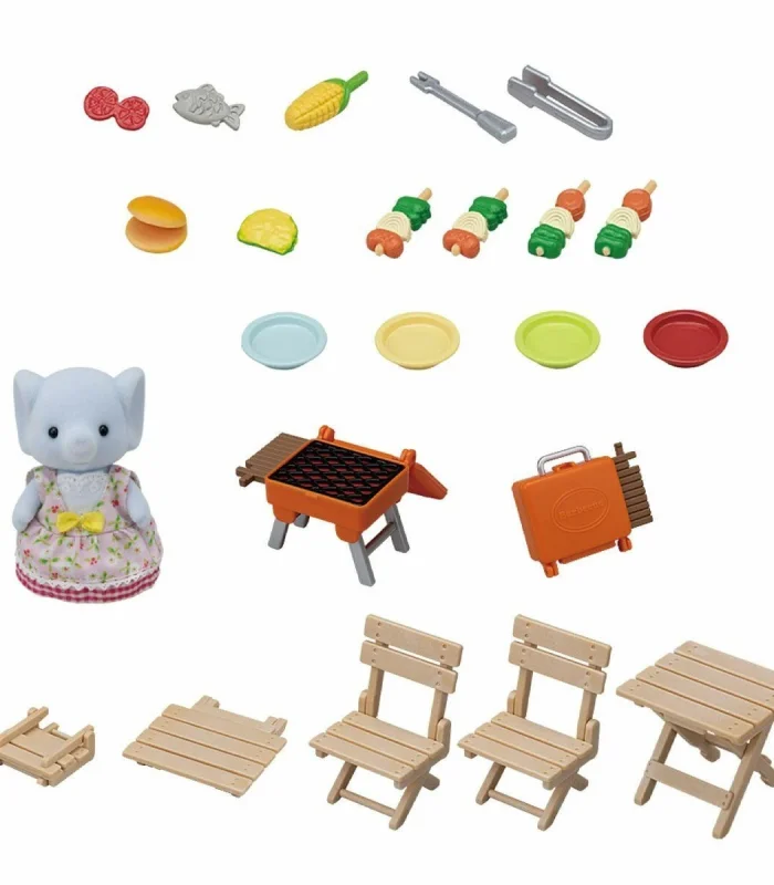 5640 Sylvanian Families Fil Kız ve Barbekü Piknik Seti  +3 yaş