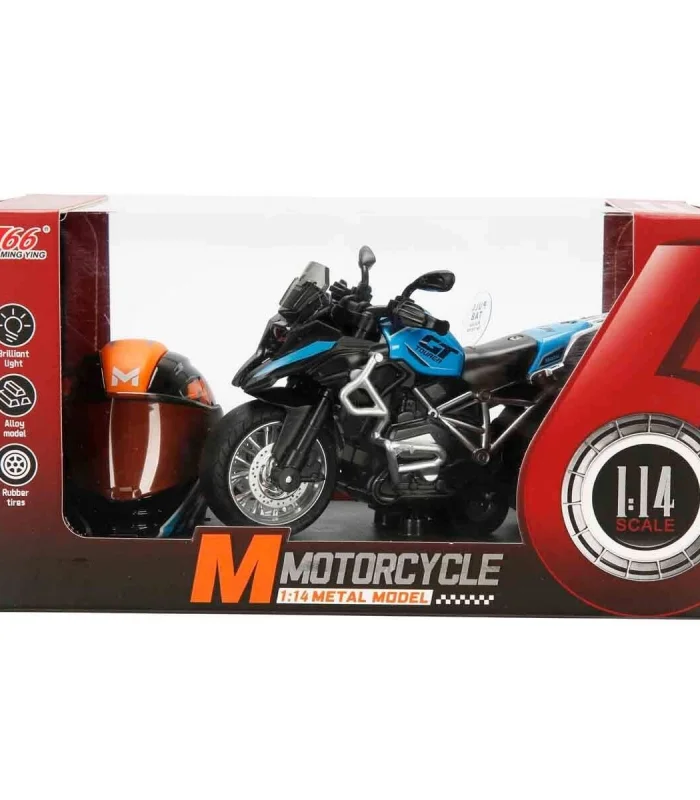 5834 SUN-MYG-MOTOSİKLET 1 14 BMW OFF-ROAD KASKLI FİGÜR PB 3R SES IŞIK