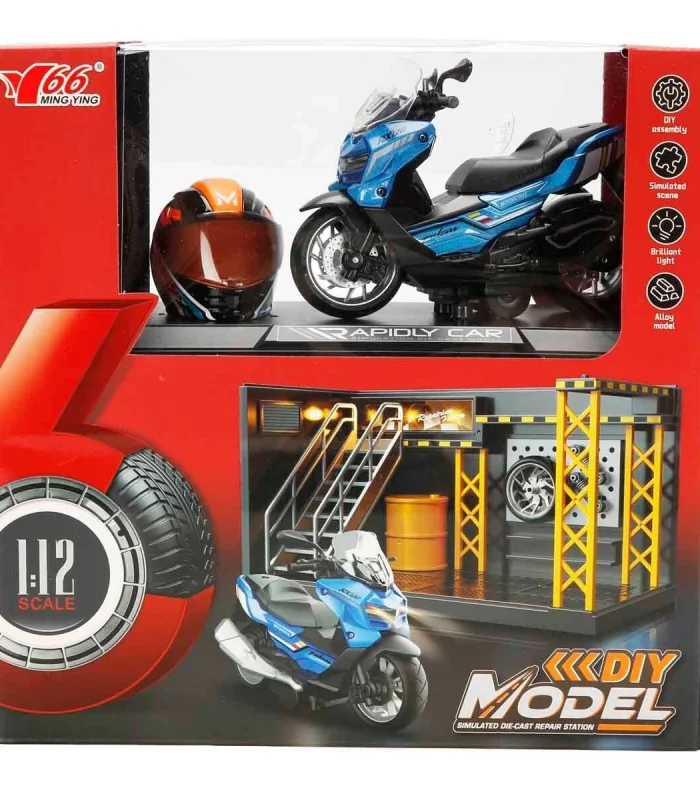 5834 SUN-MYG-MOTOSİKLET 1 14 BMW OFF-ROAD KASKLI FİGÜR PB 3R SES IŞIK