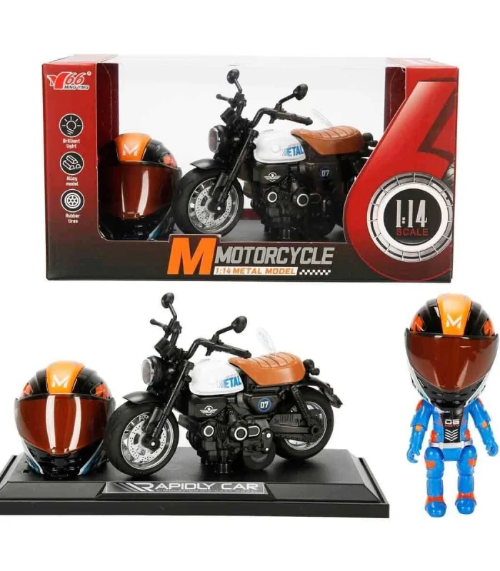 5835 SUN-MYG-MOTOSİKLET 1 14 HONDA MONKEY KASKLI FİGÜR PB 3R SES IŞIK