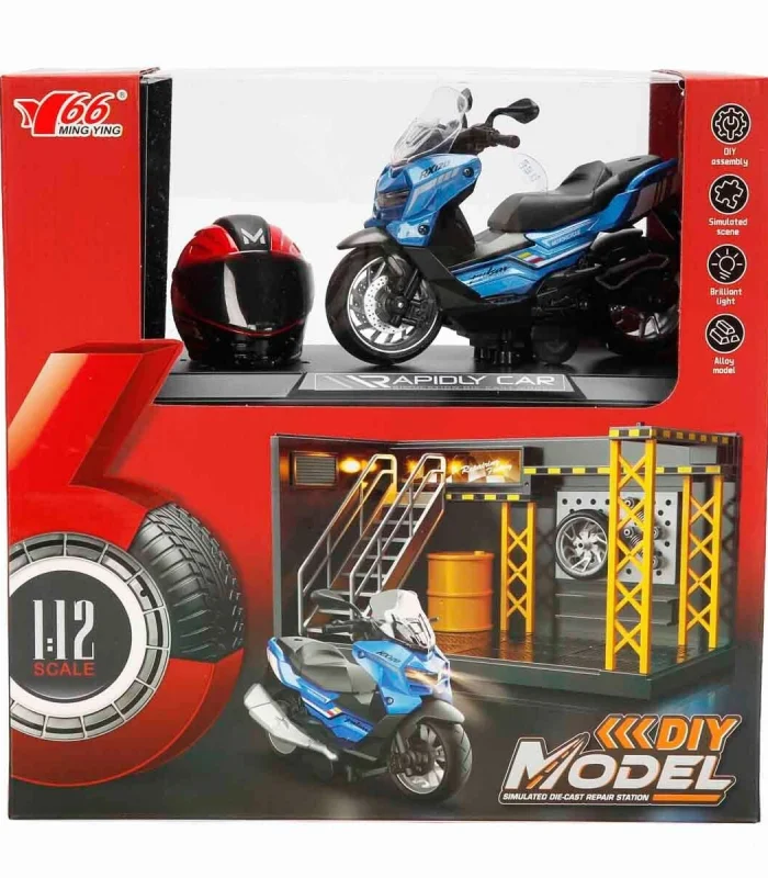 5839 SUN-MYG-MOTOSİKLET 1 12 BMW KASKLI FİGÜR PB.3R SES IŞIK