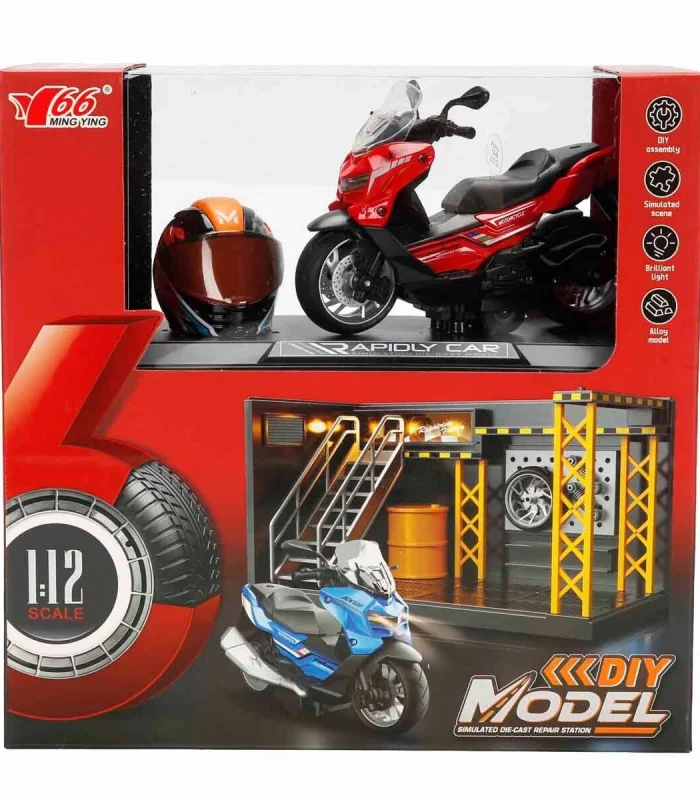 5839 SUN-MYG-MOTOSİKLET 1 12 BMW KASKLI FİGÜR PB.3R SES IŞIK