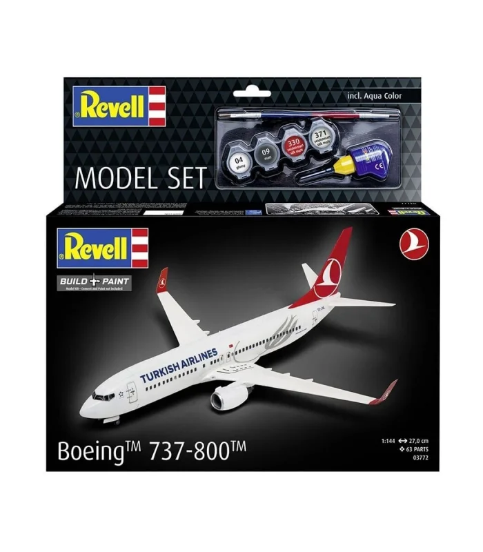 63772 Revell - Turkish Airlines Boeing 737-800 1:144 Maket Kiti