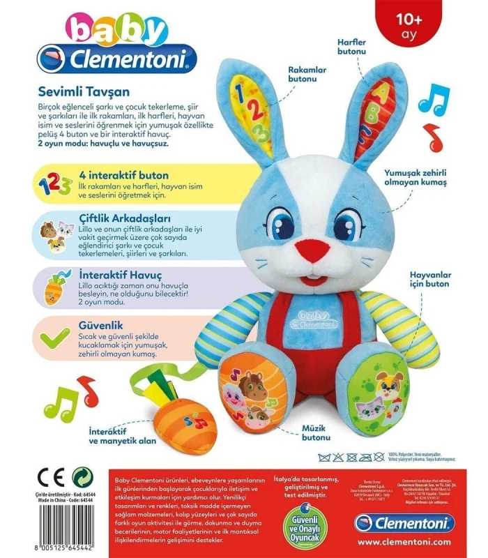 64544 Baby Clementoni Sevimli Tavşan +10 ay
