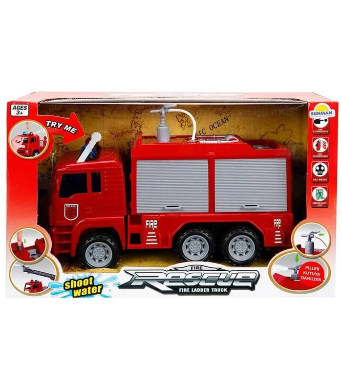 66110 Maxx Wheels Sesli ve Işıklı Su Fışkırtan İtfaiye Aracı 24 cm
