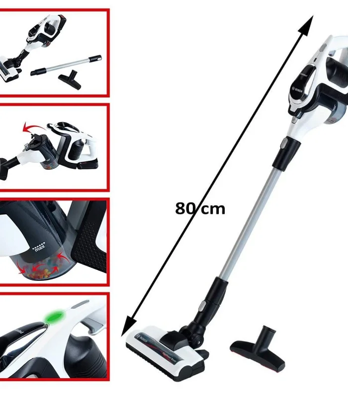 6812 Bosch Oyuncak Beyaz Elektrik Süpürgesi Sesli + Işıklı