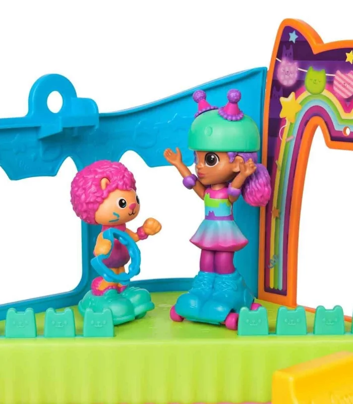 69755 SUN-SPM-FİGÜR OYUN SET GABBY S DOLLHOUSE ÇATI KATI PATEN PARTİSİ