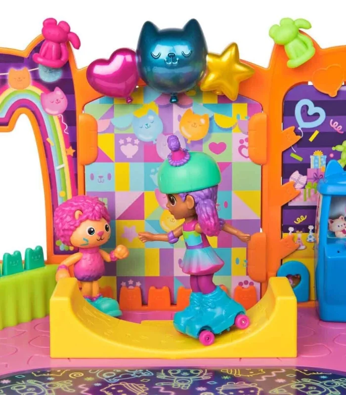 69755 SUN-SPM-FİGÜR OYUN SET GABBY S DOLLHOUSE ÇATI KATI PATEN PARTİSİ