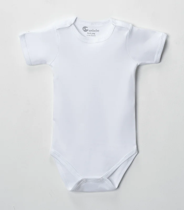 Büyük Beden 5’li Kısa Kol Body Zıbın Beyaz – Pamuklu, Alttan Çıtçıtlı, Rahat, Özel Çocuklara Uygun