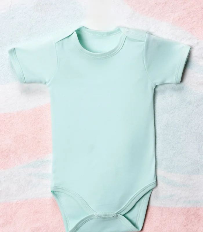 Çocuk Body Zıbın 5li Set Büyük Beden %100 Pamuk Alttan Çıtçıtlı Kısa Kol 2-12 Yaş Bebek Body Yeşil