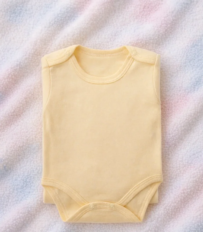 Çocuk Body Zıbın 5li Set Büyük Beden %100 Pamuk Alttan Çıtçıtlı Kısa Kol 2-12 Yaş Bebek Body Sarı