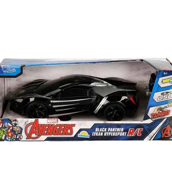 7037 Kumandalı 1:16 Avengers Black Panther Lykan Hypersport Araba