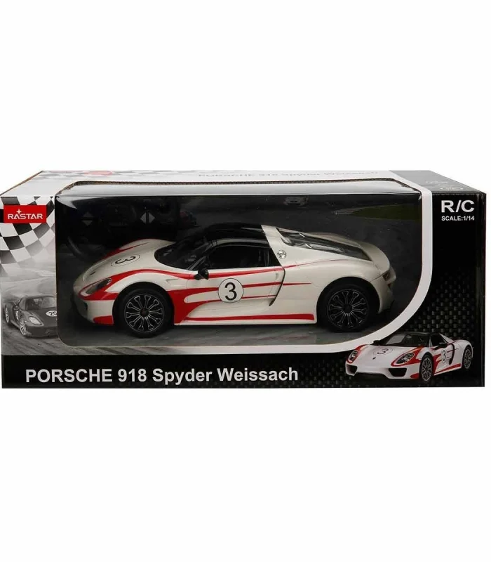 70710 1:14 Uzaktan Kumandalı Porsche 918 Spyder Weissach Işıklı Araba 32 cm