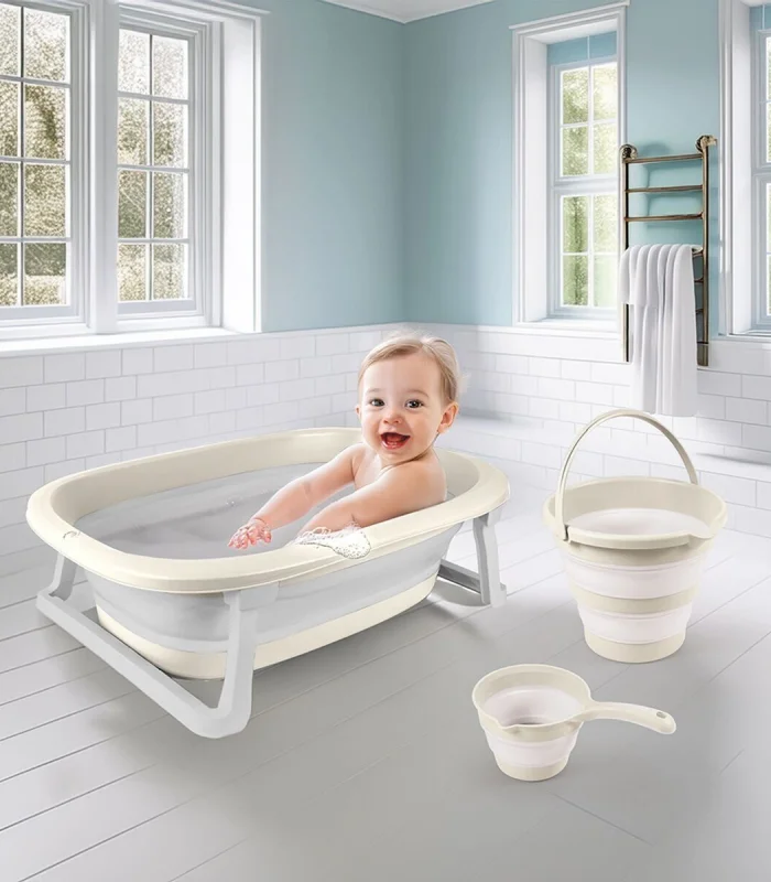 7271 Katlanabilir Banyo Seti 3lü Bej