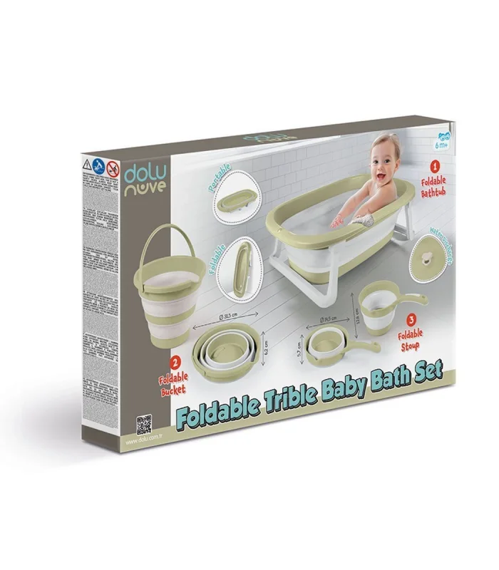 7272 Katlanabilir 3lü Bebek Banyo Seti  Eco -Yeşil