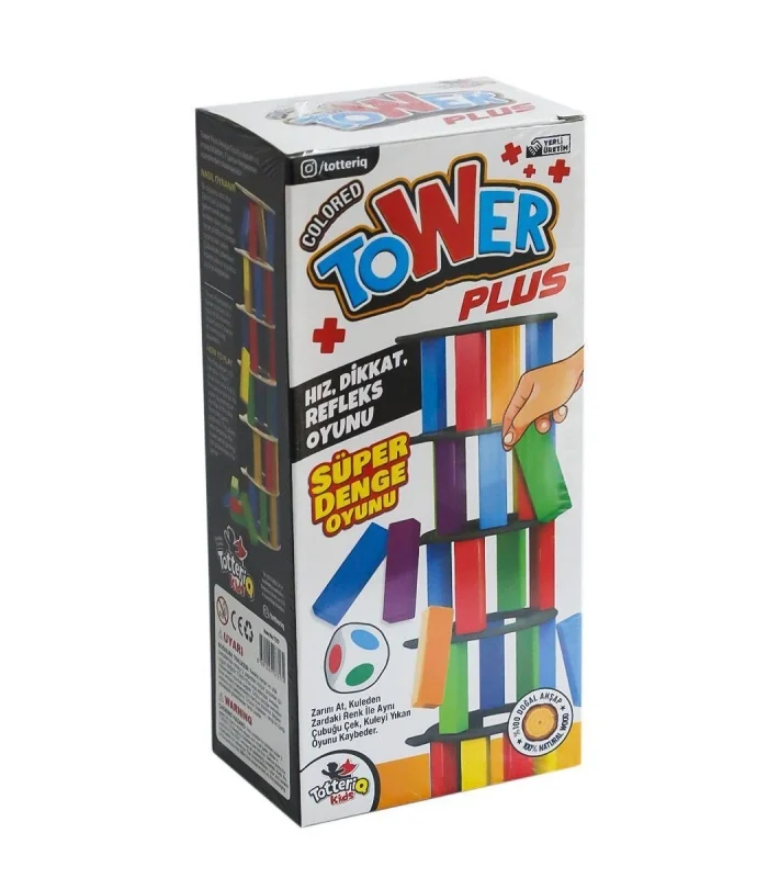7317 Renkli Plus Tower Süper Denge Oyunu 54 Adet -Totteriq