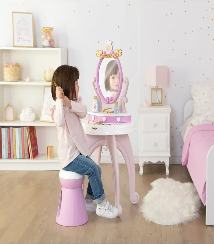 7600320250 Smoby Disney Prensesleri 2si1 arada Güzellik Masası Oyun Seti