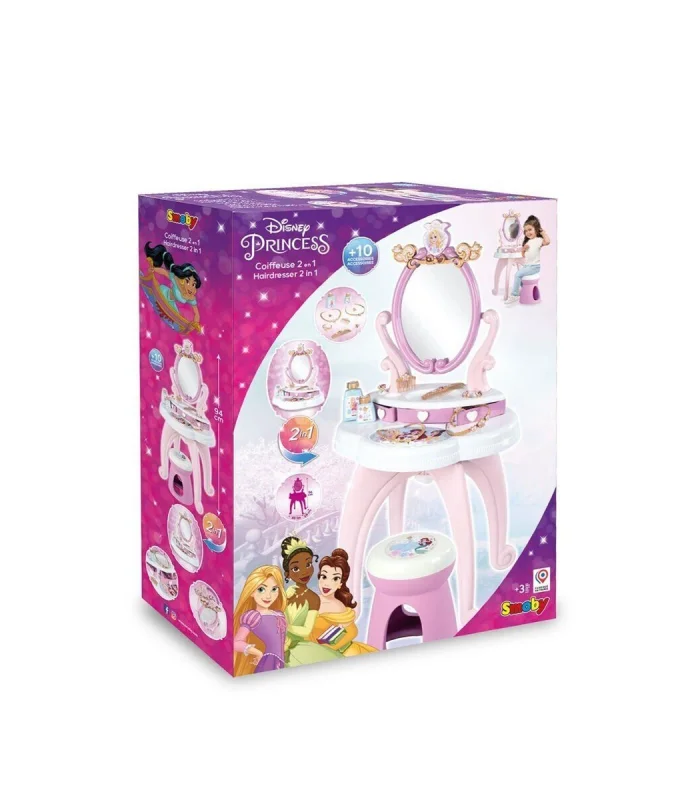 7600320250 Smoby Disney Prensesleri 2si1 arada Güzellik Masası Oyun Seti