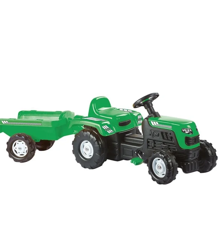 8246 Römorklu Pedallı Traktör Yeşil -Dolu