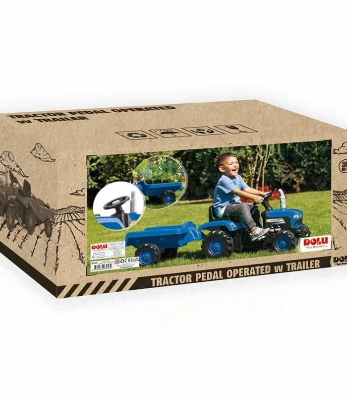 8253 Dolu Römorklu Pedallı Traktör -Mavi