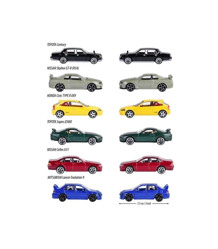 8502100000 JDM Legends Premium Cars, 6-asst.freewheel, die-cast, 1 opening pa(Belirtilen fiyat, tekli satış için adet fiyatıdır.)