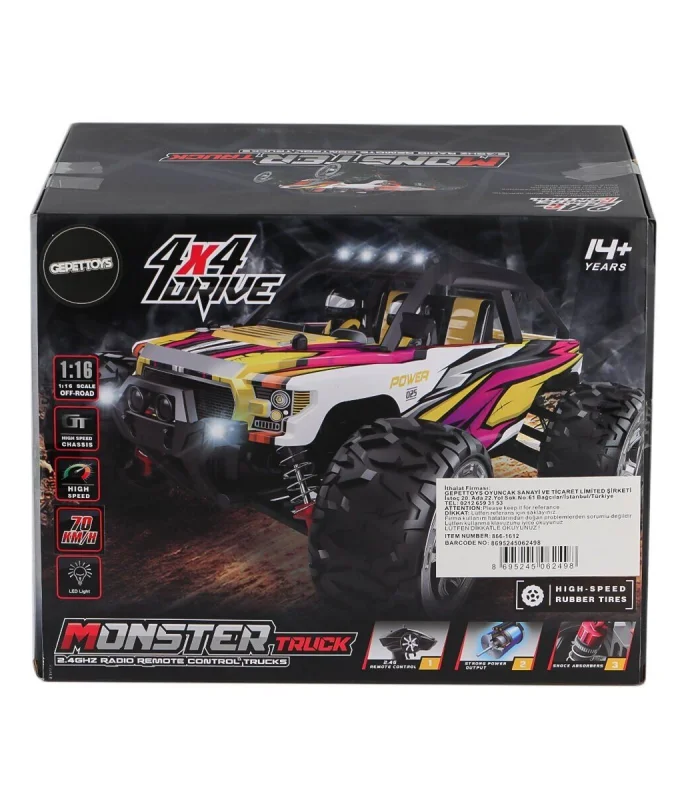 866-1612 1:16 Kumandalı 70 km/h Monster Truck 4x4
