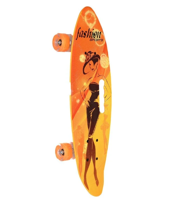 885 Desenli Orta Boy Işıklı Kaykay 60 cm