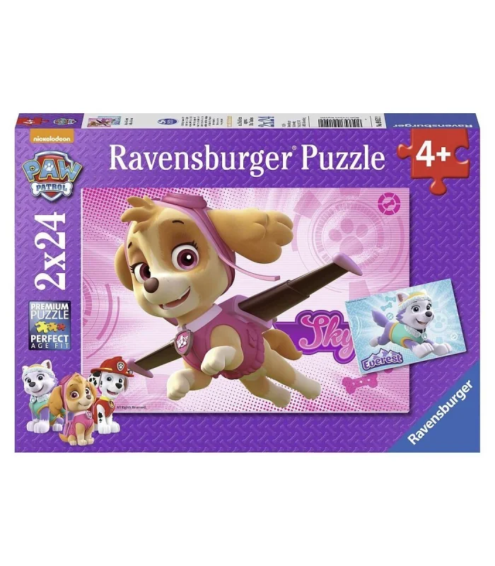 91522 Paw Patrol Skye ve Everest 2x24 parça Ravensburger Puzzle