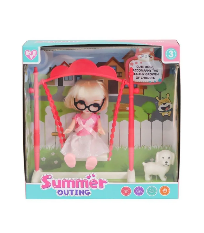 925-141 Salıncaklı Köpekli Bebek Oyun Seti -Karsan